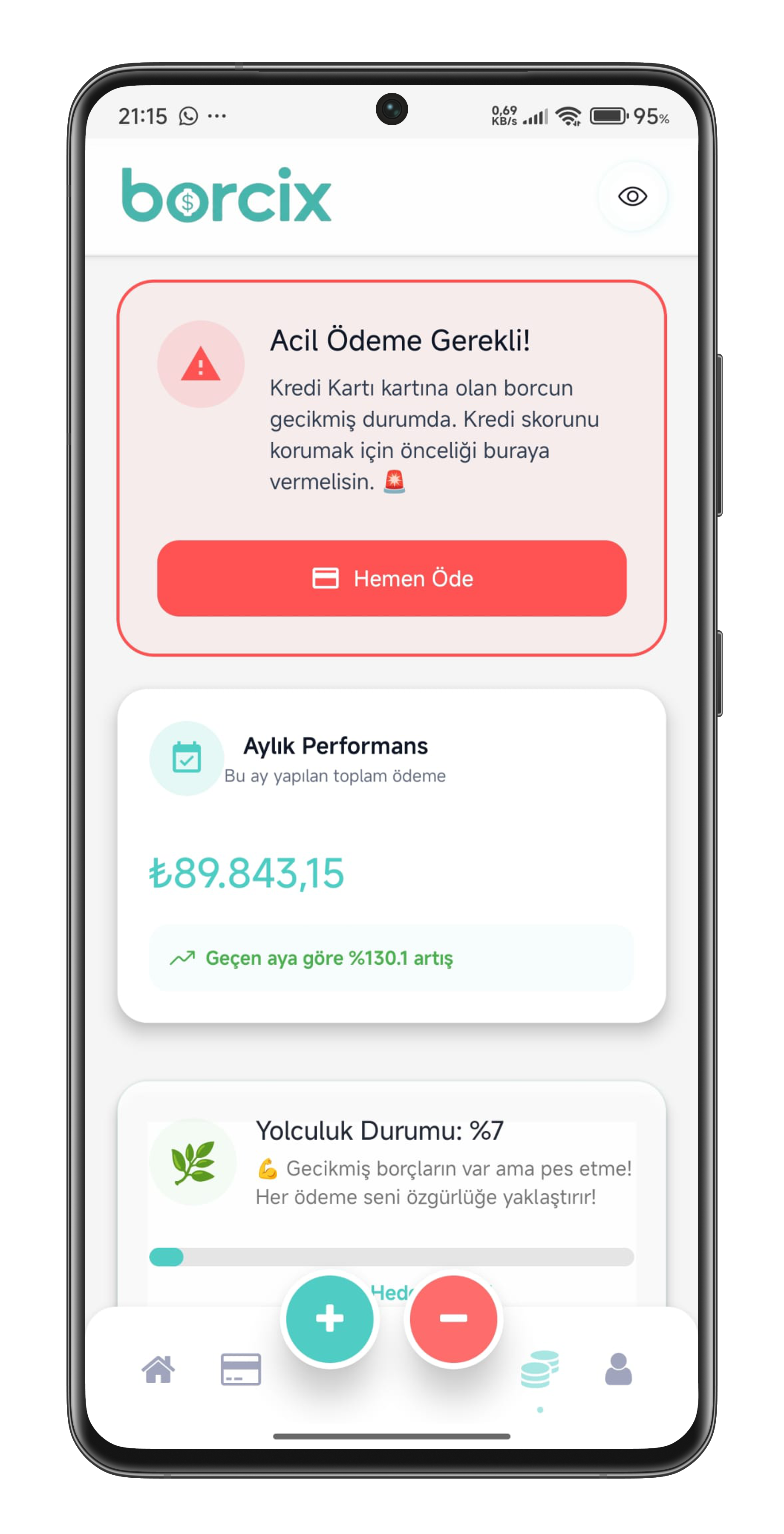 Borcix asistan ekranı